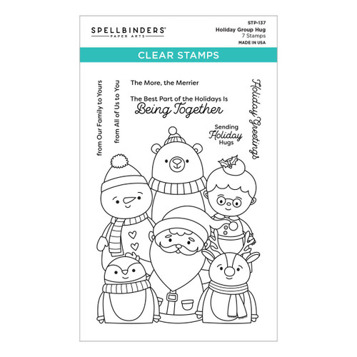 Spellbinders Clear Acrylic Stamps-Holiday Group Hug Tinsel Time STP137 - 813233031495