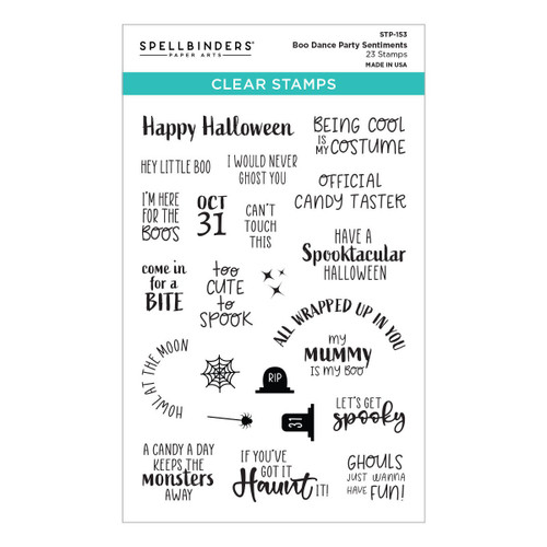 Spellbinders Clear Acrylic Stamps -Boo Dance Party Sentiments -STP153 - 813233026668