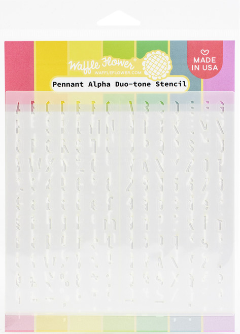 2 Pack Waffle Flower Stencil 6"X6"-Pennant Alpha Duo-Tone 420553 - 780348641027