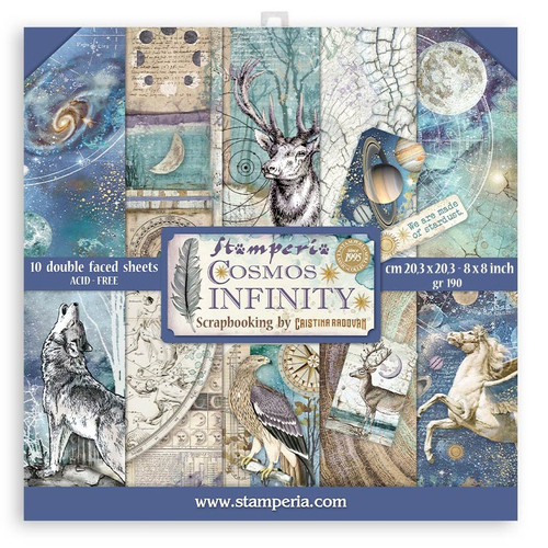 Stamperia Double-Sided Paper Pad 8"X8" 10/Pkg-Cosmos Infinity, 10 Designs/1 Each - SBBS67 - 59931100242005993110024200 Stamperia Double-Sided Paper Pad 8"X8" 10/Pkg-Cosmos Infinity, 10 Designs/1 Each - SBBS67 - 59931100242005993110024200