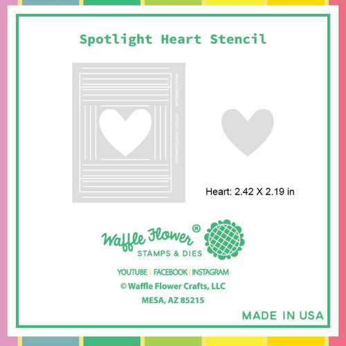 2 Pack Waffle Flower Stencil 5.25"X6.5"-Spotlight Heart WFS027 - 780348640389