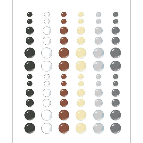 Color Vibe Enamel Dots Embellishments 72/Pkg-Basics CV19003