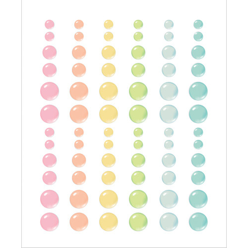 Color Vibe Enamel Dots Embellishments 72/Pkg-Lights CV19008