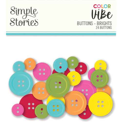 Color Vibe Buttons 24/Pkg-Brights - CV19012 - 810079988341