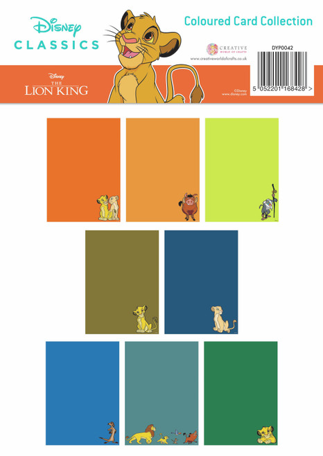 Creative World Of Crafts Disney Coloured Card Pack-The Lion King DYP0042 - 50522011684285052201168428