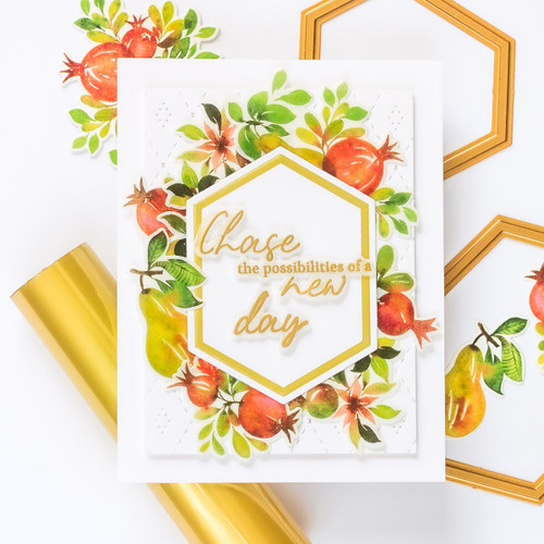 Pinkfresh Studio Stencils 4"X9" 6/Pkg-Pears & Pomegranates Layering PF162522