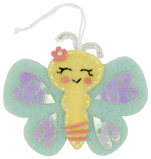3 Pack Fabric Editions Needle Creations Felt Ornament Kit-Butterfly NCFLTK-BFLY - 699919343928