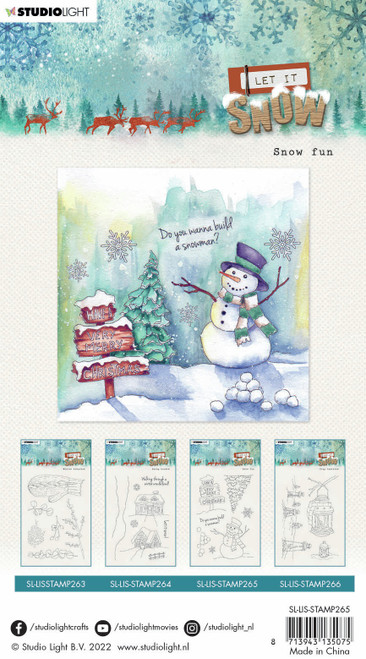 2 Pack Studio Light Let It Snow Clear Stamps-Nr. 265, Snow Fun LISST265