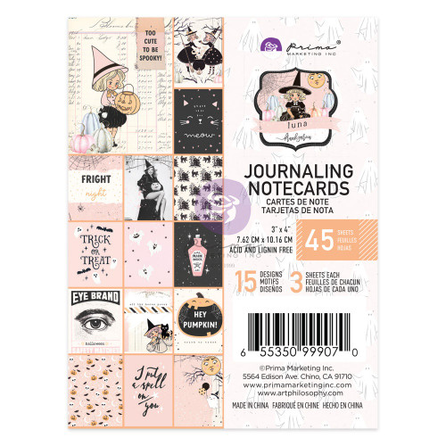 Luna Journaling Cards 3"X4" 45/Pkg-15 Designs/3 Each FG999070 - 655350999070