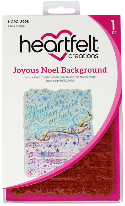 Heartfelt Creations Cling Rubber Stamp Set-Joyous Noel Background HCPC3998 - 817550027872
