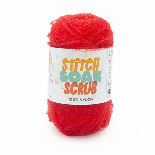 Lion Brand Stitch Soak Scrub Yarn-Poppy Red 781-112 - 023032101903