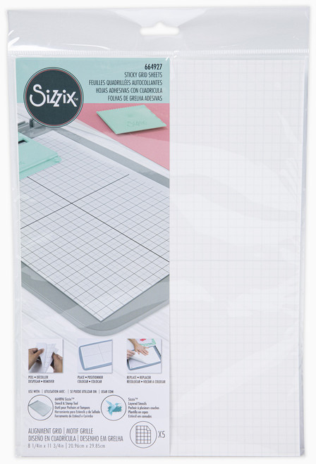 2 Pack Sizzix Accessory Sticky Grid Sheets 8.25"X11.75" 5/Pkg664927 - 630454266280