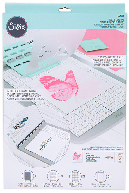 Sizzix Stencil & Stamp Tool-4 Pieces - 664896 - 630454265979