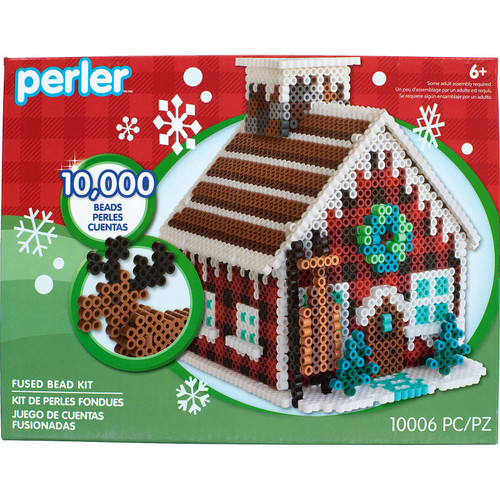 Perler Fused Bead Kit -3D Winter Lodge Gingerbread 8054450 - 048533544509