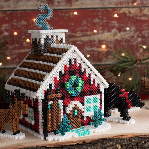 Perler Fused Bead Kit-3D Winter Lodge Gingerbread - 8054450 Perler Fused Bead Kit-3D Winter Lodge Gingerbread - 8054450
