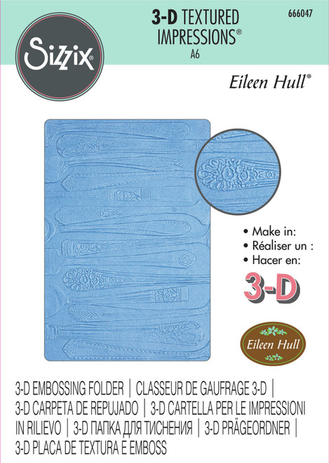 Sizzix 3D Textured Impressions By Eileen Hull-Silverware 666047 - 630454282563