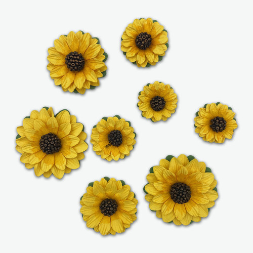 3 Pack 49 And Market Sunflower Paper Flowers 8/Pkg-Amber FM37803