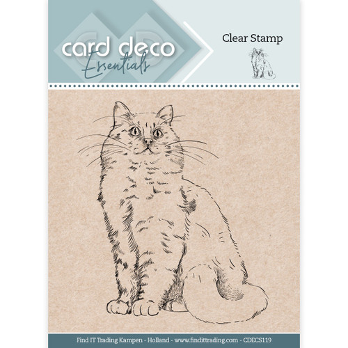 Find It Trading Card Deco Essentials Clear Stamp-Cat -ECS119 - 8718715118010
