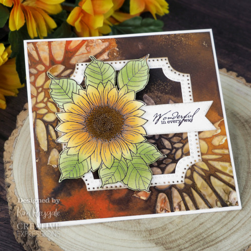 Woodware Clear Stamp 4"X6"-Singles Sunflower Rays JGS835