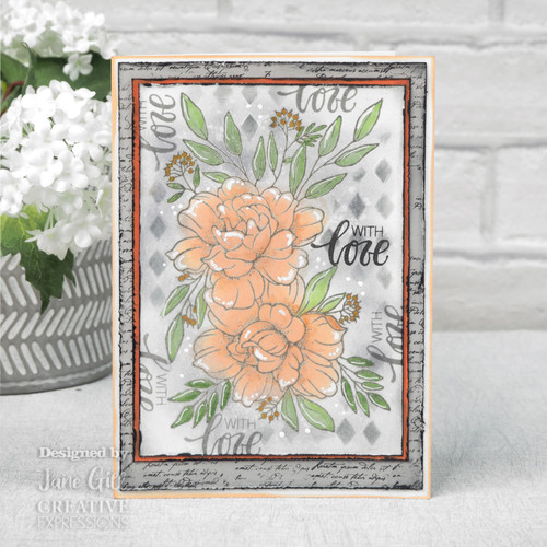 Woodware Clear Stamp 4"X6"-Singles Roses With Love -JGS836