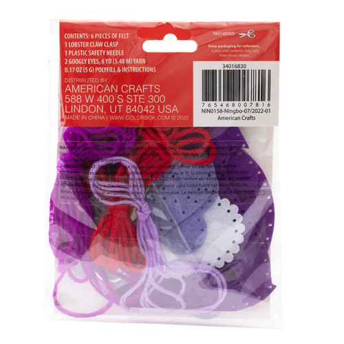 Colorbok Cupid Club Sew Cute Bag Charm-Whale -34016830