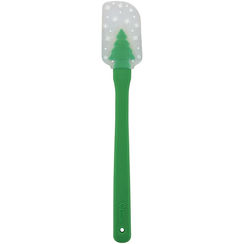 3 Pack Wilton Shaped Silicone Spatula With Plastic Handle-Christmas Tree W1010554