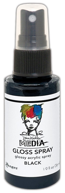 3 Pack - Dina Wakley Media Gloss Sprays 2oz-Black - MDO-73659 - 789541073659
