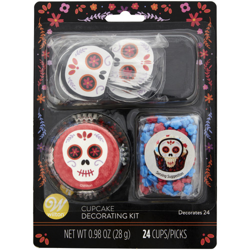 3 Pack Wilton Cupcake Decorating Kit -Day Of The Dead, Makes 24 W0700408 - 070896161093