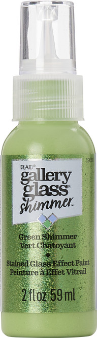 3 Pack FolkArt Gallery Glass Paint 2oz-Shimmer Green FAGG-19689 - 028995196898