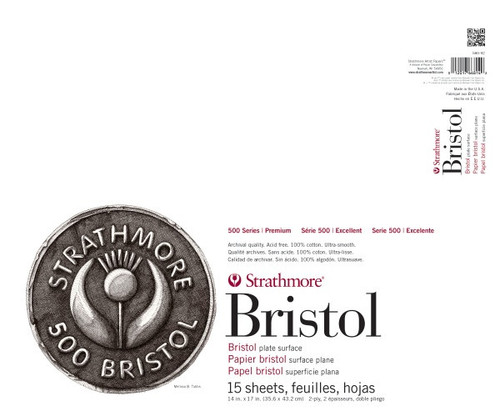 Strathmore Bristol Vellum Paper Pad 14"X17"-15 Sheets - 80921 - 012017668142 Strathmore Bristol Vellum Paper Pad 14"X17"-15 Sheets - 80921 - 012017668142