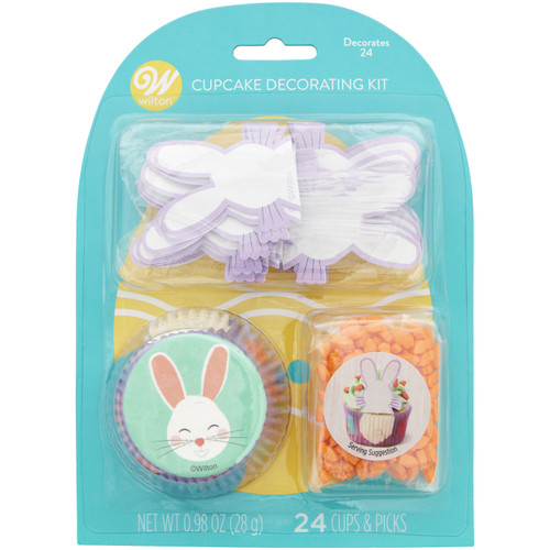 Wilton Cupcake Decorating Kit-Bunny And Carrot, Makes 24 W1010256 - 070896156914