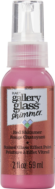 FolkArt Gallery Glass Paint 2oz-Shimmer Red FAGG-19686 - 028995196867