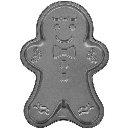 Wilton Non-Stick Shaped Cooki Pan 11"X8"-Gingerbread Man -W1010556
