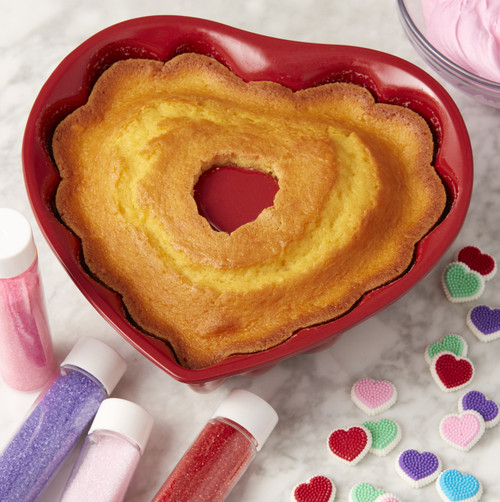 Non-Stick Fluted Cake Pan-Heart -W7961