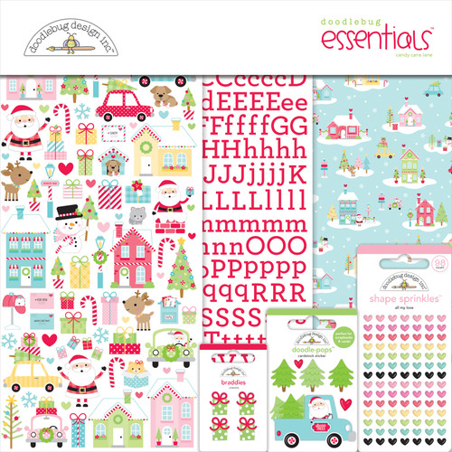 Doodlebug Essentials Page Kit 12"X12"-Candy Cane Lane DB7947 - 842715079472