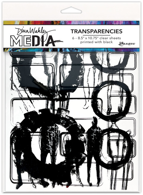 2 Pack - Dina Wakley Media Transparencies 8.5"X10.75" 2/Pkg-Frames & Figures Set 1 - MDA80541 - 789541080541