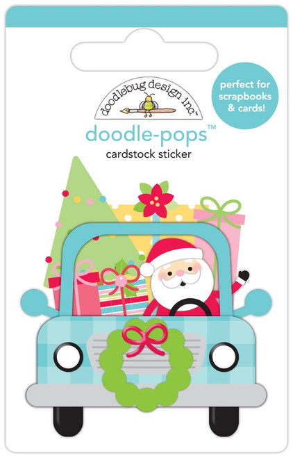 Doodlebug Doodle-Pops 3D Stickers-Here Comes Santa -DP7912 - 842715079120