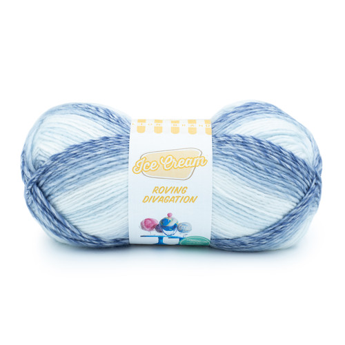 Lion Brand Ice Cream Roving Stripes Yarn-Blueberry Pie 921-619 - 023032098944