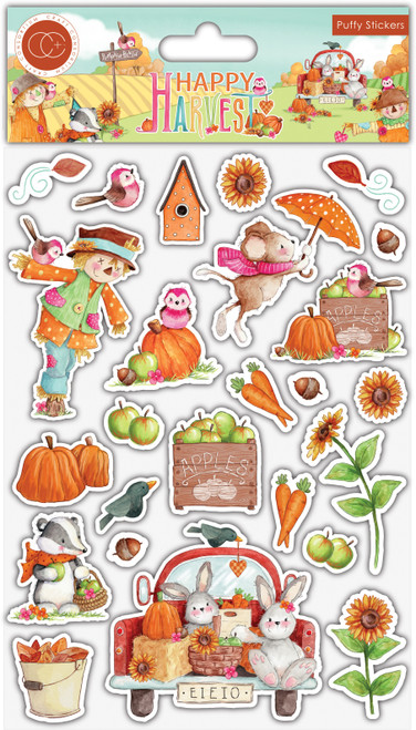 Craft Consortium Happy Harvest Puffy Stickers 25/PkgCSTKR005 - 5060921931062