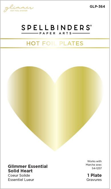 Spellbinders Glimmer Hot Foil Plate-Solid Heart -Floral Reflection GLP364 - 813233032430