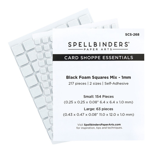 Spellbinders Card Shoppe Essentials Foam Squares Mix-Black, 1mm -SCS268 - 812062030662