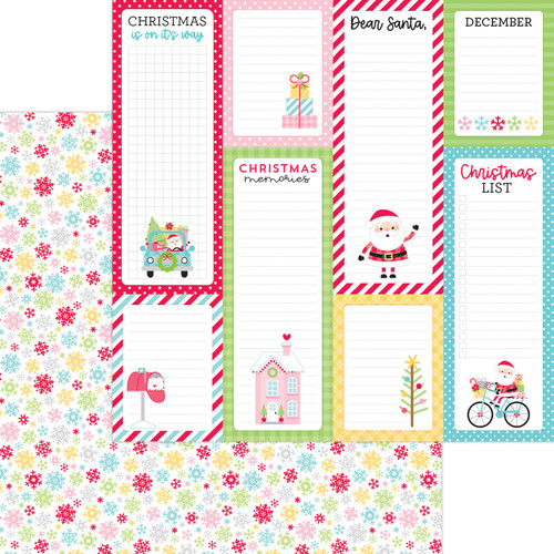 25 Pack Candy Cane Lane Double-Sided Cardstock 12"X12"-Snow Bright LANE12-7936 - 842715079366