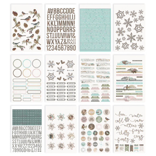 Simple Stories Sticker Book 12/Sheets-Simple Vintage Winter Woods, 611/Pkg SVWW9124