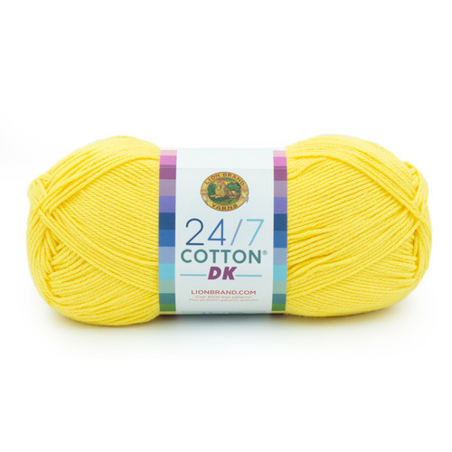 3 Pack Lion Brand 24/7 Cotton DK Yarn-Lemon Drop 769-157 - 023032112497