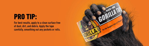 2 Pack - Gorilla Glue Tape 2"X10yd-Black - 105462