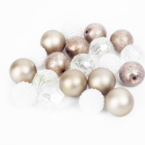 CousinDIY Bubblegum Bead 20mm 20/Pkg-Brushed Gold - 40002170