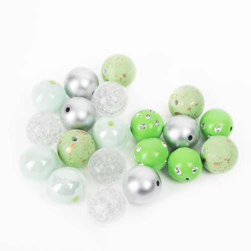 CousinDIY Bubblegum Bead 20mm 20/Pkg-Lime Mix - 40002171