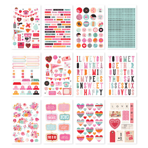 2 Pack Simple Stories Sticker Book 12/Sheets-Heart Eyes, 716/Pkg EYE19419