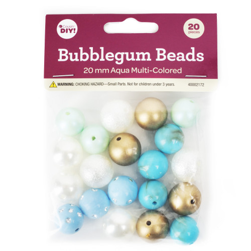 CousinDIY Bubblegum Bead 20mm 20/Pkg-Aqua - 40002172 - 191648126440