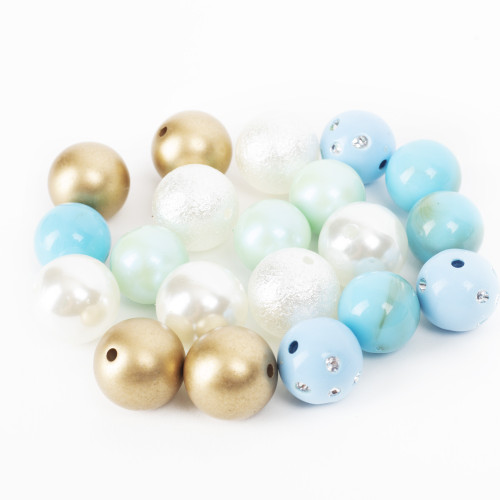 CousinDIY Bubblegum Bead 20mm 20/Pkg-Aqua - 40002172